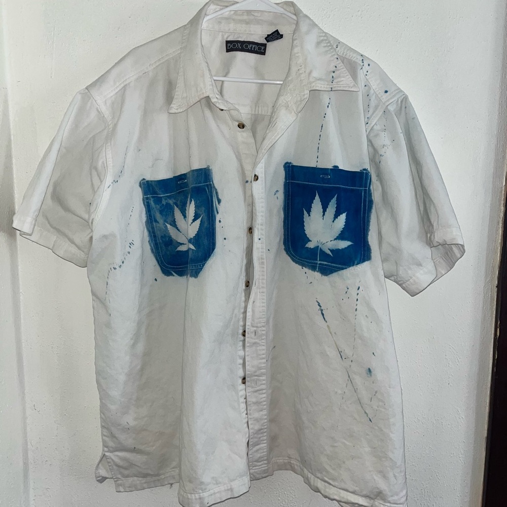 NFS
Custom Cyanotype dyed print size 3X Men’s shirt